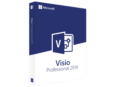 Image displaying a Microsoft Visio 2019 Professional license key card. The card features the Microsoft Visio logo prominently and includes a clearly visible alphanumeric key necessary for activating the software.